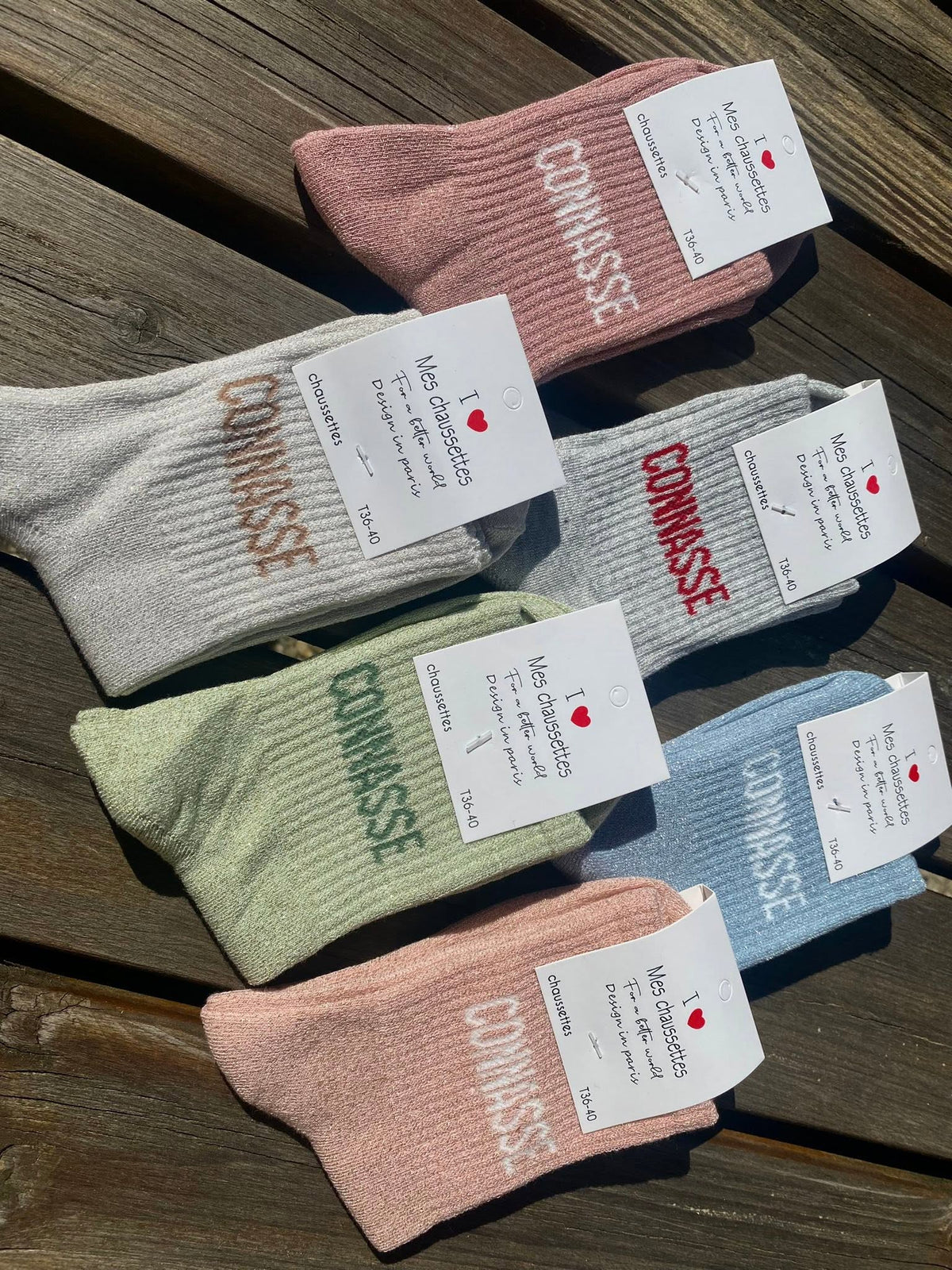 Chaussettes à paillettes Connasse