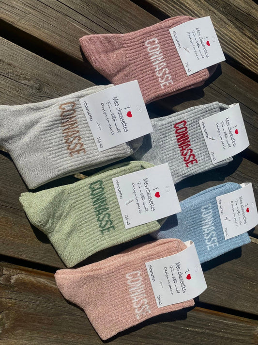 Chaussettes à paillettes Connasse